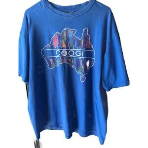 Coogi Australia Graphic Print T-Shirt Men's Size M Blue Short Sleeve